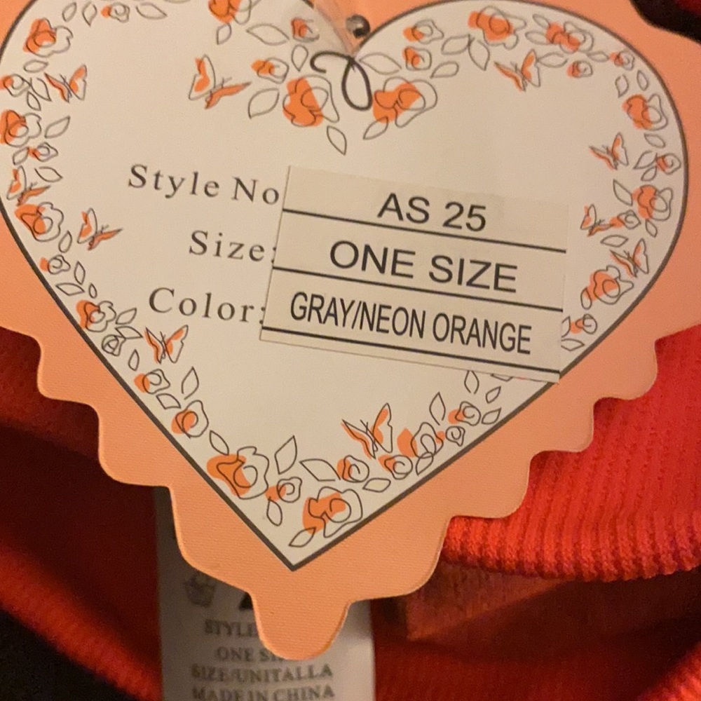 Active wear set in gray & orange one size NWT - Picture 5 of 9